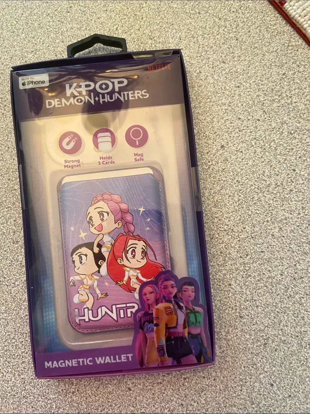 Purple Magnetic Card Wallet for iPhone